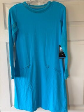 IBKUL Long Sleeve Turquoise Blue Dress